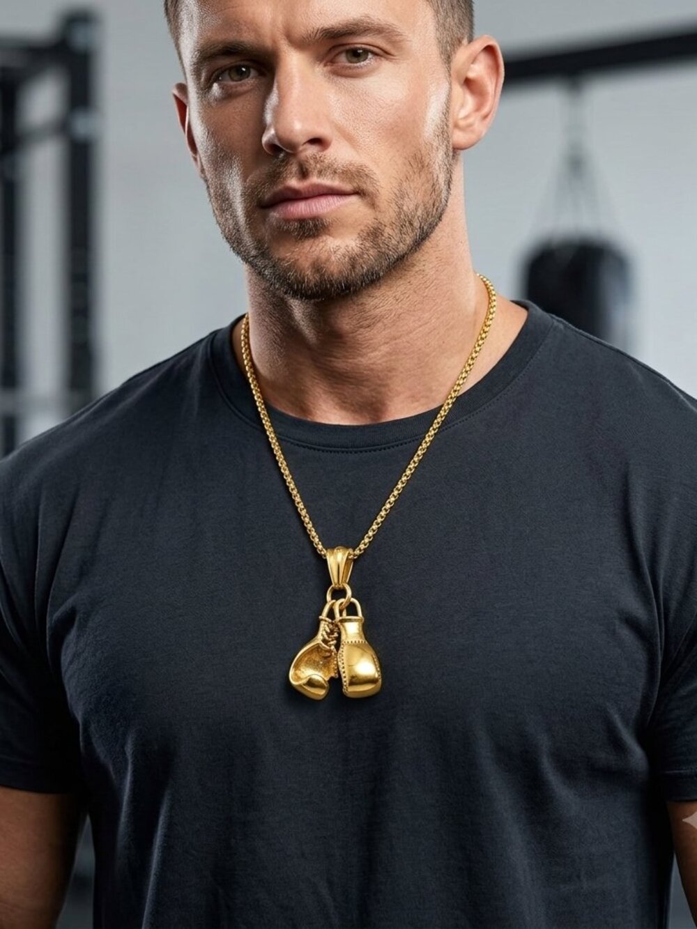 Men's 24" ? Necklace BOXING GLOVES Gold plated +Box NEW LQQK! AWESOME!